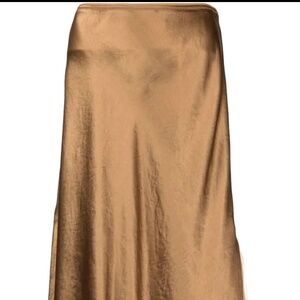 Vince bronze satin skirt